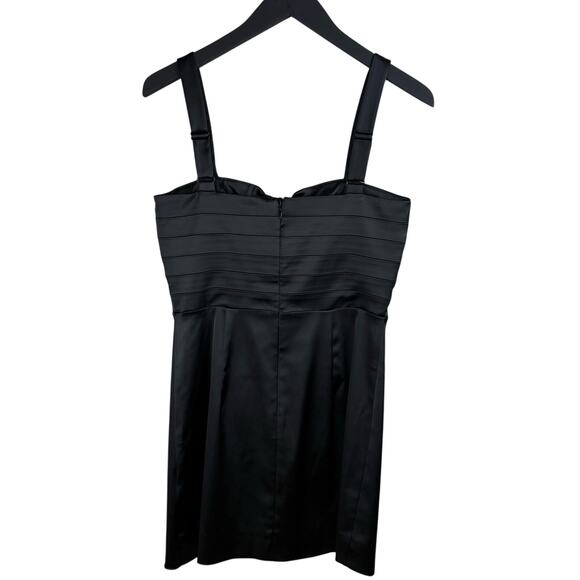 VERONICA BEARD Kennedy Bow Black Satin Mini Dress - Picture 9 of 14